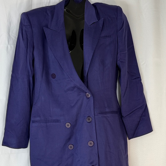 Double-Breasted Purple Blazer Dress - Picture 3 of 12